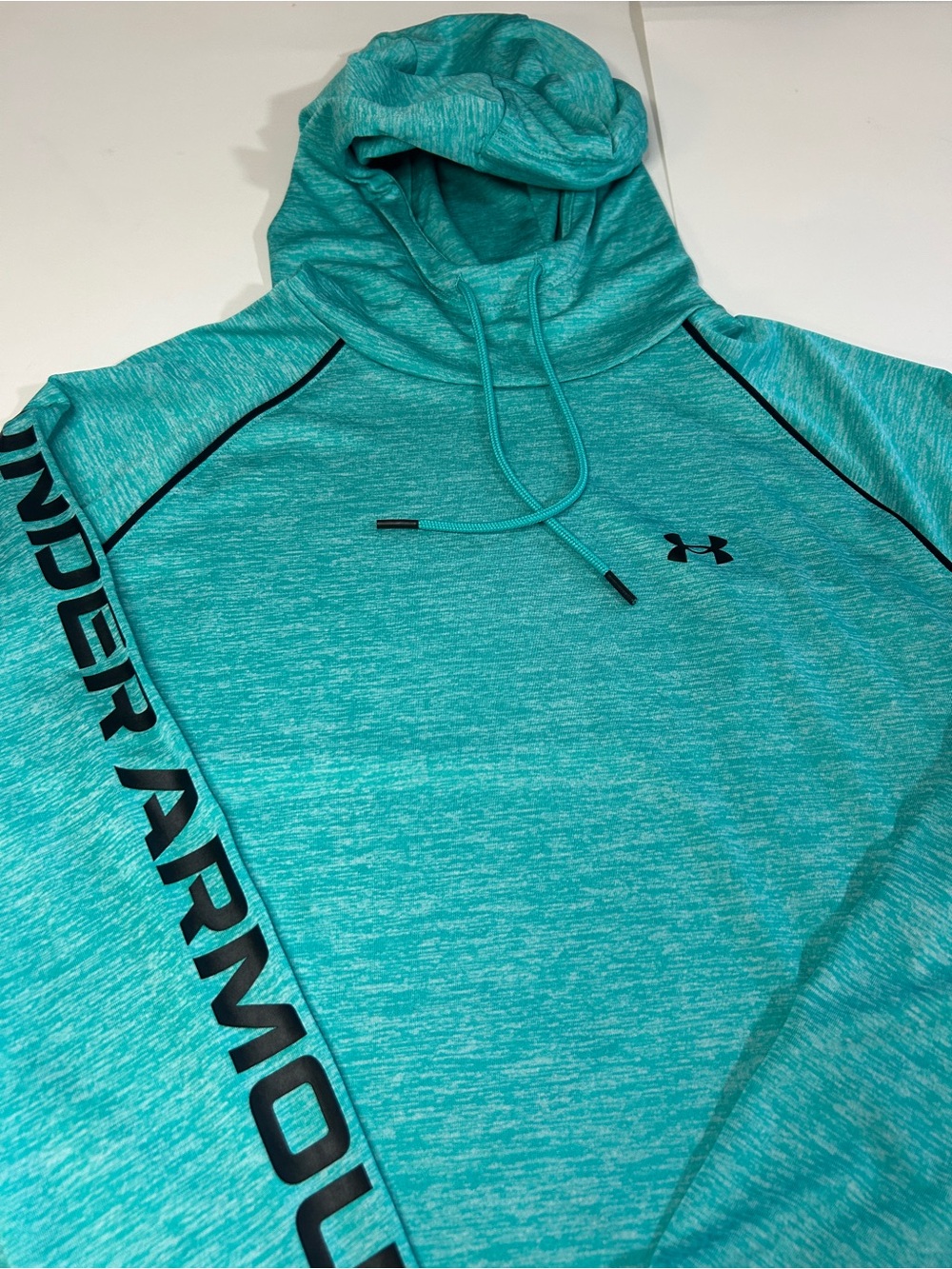 Under Armour Heather Teal Twist Hooded Sweatshirt - Loose Fit Large